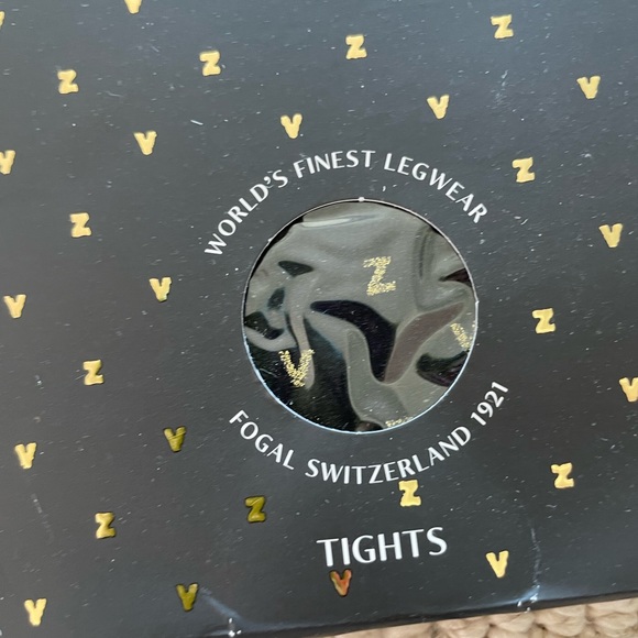 Fogal X Zadig & Voltaire Black and Gold Tights - Picture 2 of 7